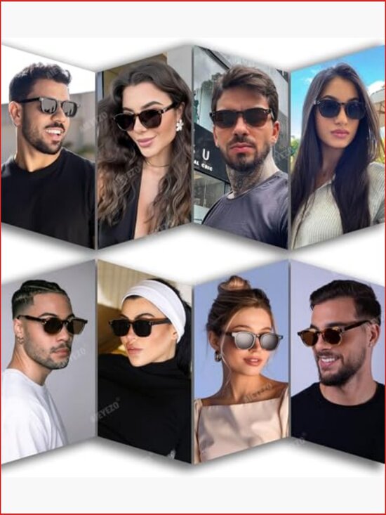Retro Square Thick Frame Sunglasses UV400 Protection Non-Polarized Composite main image 5
